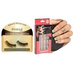 Buy Bonjour Paris 3D Synthetic False Eye Lashes + False Nail Set with Glue - Combo Offer FEL08-ANB25 - Purplle