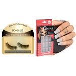 Buy Bonjour Paris 3D Synthetic False Eye Lashes + False Nail Set with Glue - Combo Offer FEL08-ANB28 - Purplle