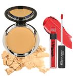 Buy Bonjour Paris Lip Bomb Super Matte Liquid Lip Gloss (Red) + Photo Match Translucent Compact(Medium Beige) - Combo Pack of 2 LGB09-12-NEW-CPB04-04 - Purplle
