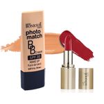 Buy Bonjour Paris Photo Match BB Cream (Classic Ivory) + Creme Lipstick (Brilliant Red) - Combo Offer _ BCB01-03-LSB02-58 - Purplle
