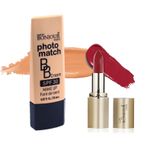 Buy Bonjour Paris Photo Match BB Cream (Classic Ivory) + Creme Lipstick (Intense Red) - Combo Offer _ BCB01-03-LSB02-25 - Purplle