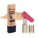 Buy Bonjour Paris Photo Match BB Cream (Natural Fair) + Creme Lipstick (Red Amber) - Combo Offer _ BCB01-01-LSB02-17 - Purplle