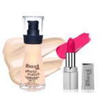Buy Bonjour Paris Photo Match Invisible Matte Liquid Foundation(Ivory) + Premium Creme Matte Lipstick (Pink) - Combo Offer _ FPB04-01-LSB14-02 - Purplle