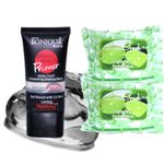 Buy Bonjour Paris Photo Match Mattifying Silicon Gel Primer (Transparent) + Wet Facial Wipes (Lime Fresh Flavor)- Pack of 2 PRB01-01-WPB02-LM-2PC - Purplle