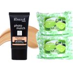 Buy Bonjour Paris Photo Match Mousse Foundation (Warm Nude) + Wet Facial Wipes (Lime Fresh Flavor)- Pack of 2 FTB02-06-WPB02-LM-2PC - Purplle