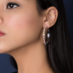 Buy Queen Be Halo Lure 3-Toned Hoop Earrings - Purplle