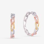 Buy Queen Be Dynamic Might 3-Toned Hoop Earrings - Purplle