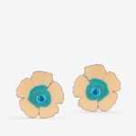 Buy Queen Be Floral Yellow Green Enameled Earrings - Purplle