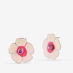 Buy Queen Be Floral White Pink Enameled Earrings - Purplle