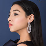 Buy Queen Be Silvery Sparkle Earrings - Purplle