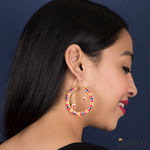 Buy Queen Be Colour Burst Hoop Earrings - Purplle