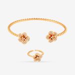Buy Queen Be Dainty Flower Gold Bracelet & Ring Set - Purplle