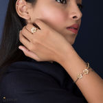 Buy Queen Be Dainty Flower Gold Bracelet & Ring Set - Purplle
