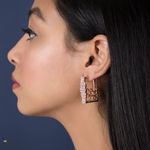 Buy Queen Be Blooming Rectangle Rose Gold Earrings - Purplle