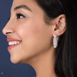Buy Queen Be Blooming Rectangle Silver Earrings - Purplle