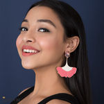 Buy Queen Be White Pink Enameled Earrings - Purplle