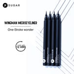 Buy SUGAR Cosmetics Wingman Waterproof Microliner | Liquid Eyeliner | Flexi-Tip Applicator | Pen Eyeliner | Lasts Upto 12 Hrs | Smudgeproof & Transferproof | 1.6ml - 01 I'Ll Be Black - Purplle