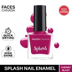 Buy FACES CANADA Ultime Pro Splash Nail Enamel - Cherry Blast 50 (8ml) | Quick Drying | Glossy Finish | Long Lasting | No Chip Formula | High Shine Nail Polish For Women | No Harmful Chemicals - Purplle
