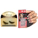 Buy Bonjour Paris 3D Synthetic False Eye Lashes + False Nail Set with Glue - Combo Offer FEL06-ANB18 - Purplle