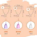 Buy Sirona Reusable Menstrual Cup with FDA Compliant Medical Grade Silicone - Medium (Pack of 2) - Purplle