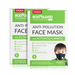 Buy BodyGuard Reusable Anti Pollution Face Mask with Activated Carbon, N99 + PM2.5 for Kids - Pack of 2 - Purplle