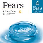 Buy Pears Soft & Fresh Bathing Bar (3 x 125 g) + 1 Soap 125g free - Purplle
