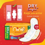 Buy NIINE Dry Comfort Extra Long Sanitary Pads for women with Anti Leak Flow Channel Technology (Pack of 2), 36 Pads Count (Super Saver Pack) - Purplle