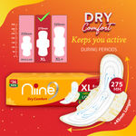 Buy NIINE Dry Comfort Extra Long Sanitary Pads for women with Free Biodegradable Disposable Bags (Pack of 6), 36 Pads Count Sanitary Pad (Pack of 6) - Purplle
