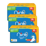 Buy NIINE Naturally Soft Extra Long Sanitary Pads for women (Pack of 3), 54 Pads Count (Super Saver Pack) - Purplle