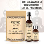 Buy Vayam Ayurveda Night Care Essential Kit -3 Steps ( Cleanser + Face Mist + Night Serum) - Purplle