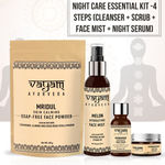 Buy Vayam Ayurveda Night Care Essential Kit -4 Steps (Cleanser + Scrub + Face Mist + Night Serum) - Purplle