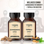 Buy Vayam Ayurveda Wellness Combo - Ashwagandha for immunity + Triphala for digestion | Ayurvedic | Natural | Herbal | Pure | Sulphate free | Paraben Free | alcohol free | 100% vegetarian - Purplle