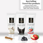 Buy Best Selling Travel Size products (Liquorice Body Lotion + Activated Charcoal Face Scrub + Apple Cider Vinegar Shampoo) - Purplle