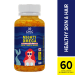 Buy Chicnutrix Mighty Omega - Omega 3 Fatty Acids - 1250 mg for Skin, Hair & More - 60 Softgel Capsules - Chocolate Flavour - Purplle