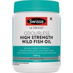 Buy Swisse Ultiboost Odourless High Strength Wild Fish Oil with (1500 mg) Omega 3 fatty acids for Heart, Brain, Joints and Eyes – 200 Tablets - Purplle