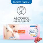 Buy Tulips Sensitive Baby Wet Wipes for Gentle Cleaning/Moisturising, 100% RASH FREE (72 Wipes x 2 Pack) - Purplle