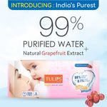 Buy Tulips Sensitive Baby Wet Wipes for Gentle Cleaning/Moisturising, 100% RASH FREE (72 Wipes x 2 Pack) - Purplle
