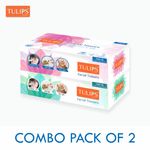 Buy Tulips Facial Dry Tissue Paper, Super Soft, Super Absorbent & 100% Pure, 2Ply x 100 Pulls (Pack of 2)) - Purplle