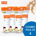 Buy Tulips 50 Round Facial Cotton Pads in a Ziplock Bag (Pack of 4); Made with 100% Pure Soft Cotton, Best for Applying & Removing Makeup, safe for sensitive Skin - Purplle