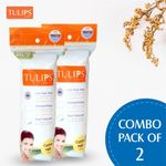 Buy Tulips 50 Round Facial Cotton Pads in a Ziplock Bag (Pack of 4); Made with 100% Pure Soft Cotton, Best for Applying & Removing Makeup, safe for sensitive Skin - Purplle