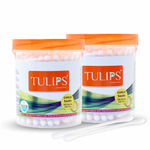 Buy Tulips Cotton Ear Buds/ Swabs, 100 Sticks/ 200 Cotton Tips in a Jar (Pack of 2) - Purplle