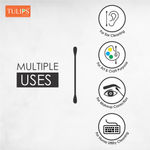 Buy Tulips Cotton Ear Buds/ Swabs, 100 Sticks/ 200 Cotton Tips in a Jar (Pack of 2) - Purplle