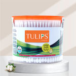 Buy Tulips Cotton Buds/ Swabs, 300 Stciks/ 600 Tips in a Round Jar (Pack of 4) - Purplle