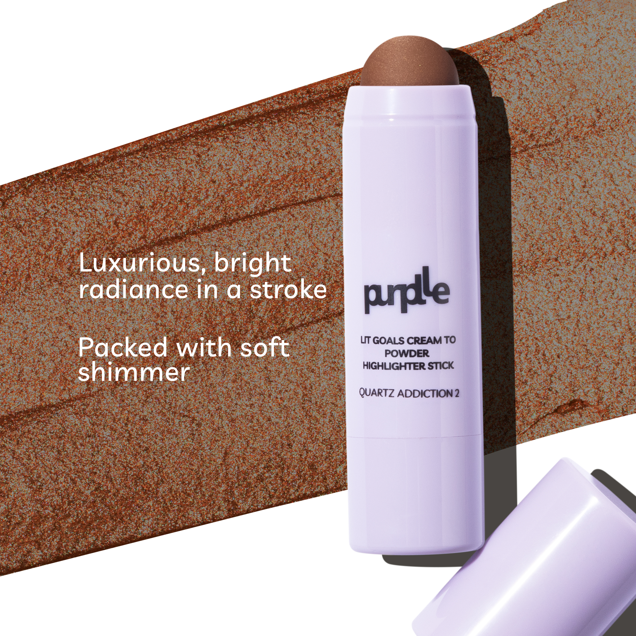 Buy Purplle Lit Goals Cream to Powder Highlighter Stick Quartz Addiction 2 - Purplle