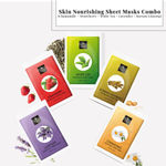 Buy Good Vibes Skin Nourishing Sheet Masks Combo (Chamomile + Strawberry + White Tea + Lavender + Korean Ginseng) - Purplle