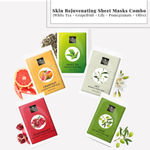 Buy Good Vibes Skin Rejuvenating Sheet Masks Combo (White Tea + Grapefruit + Lily + Pomegranate + Olive) - Purplle