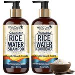 Buy WishCare Fermented Rice Water Shampoo & Conditioner- Strength & Growth Formula - Free from Mineral Oils, Sulphates & Parabens - For All Hair Types - (300 ml + 300 ml) - Purplle