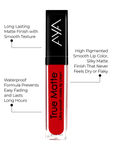 Buy AYA True Matte Liquid Lipstick, Ultra Smooth Matte Lip Cream, 02 Blood Red, 6ml - Purplle