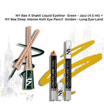 Buy NY Bae X Shakti Liquid Eyeliner Green - Jazz (4.5 ml) + NY Bae X Shakti Liquid Eyeliner Green - Jazz (4.5 ml) - Purplle