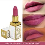 Buy Just Herbs Herb Enriched Ayurvedic Lipstick (Subtle Tea Rose Pink, Shade no. 15) - Purplle